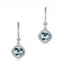  Platinum Platinum Aquamarine And Diamond Earrings - Three-Quarter View -  100982 - Thumbnail