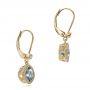 18k Yellow Gold 18k Yellow Gold Aquamarine And Diamond Earrings - Front View -  100982 - Thumbnail