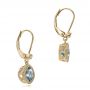 14k Yellow Gold 14k Yellow Gold Aquamarine And Diamond Earrings - Front View -  100982 - Thumbnail