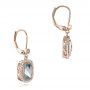 14k Rose Gold 14k Rose Gold Aquamarine And Diamond Halo Earrings - Front View -  101937 - Thumbnail