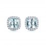  Platinum Aquamarine And Diamond Halo Earrings