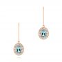 18k Rose Gold 18k Rose Gold Aquamarine And Diamond Vintage-inspired Earrings - Three-Quarter View -  103897 - Thumbnail