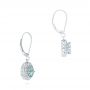 14k White Gold Aquamarine And Diamond Vintage-inspired Earrings - Front View -  103897 - Thumbnail