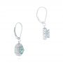 18k White Gold 18k White Gold Aquamarine And Diamond Vintage-inspired Earrings - Front View -  103897 - Thumbnail