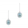 14k White Gold Aquamarine And Diamond Vintage-inspired Earrings - Three-Quarter View -  103897 - Thumbnail