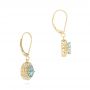 18k Yellow Gold 18k Yellow Gold Aquamarine And Diamond Vintage-inspired Earrings - Front View -  103897 - Thumbnail