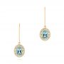 14k Yellow Gold 14k Yellow Gold Aquamarine And Diamond Vintage-inspired Earrings - Three-Quarter View -  103897 - Thumbnail