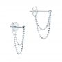 18k White Gold 18k White Gold Bead Chain Earrings - Front View -  106144 - Thumbnail