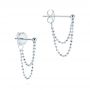 14k White Gold 14k White Gold Bead Chain Earrings - Front View -  106144 - Thumbnail