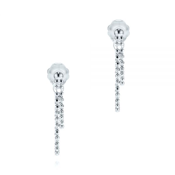 14k White Gold 14k White Gold Bead Chain Earrings - Three-Quarter View -  106144
