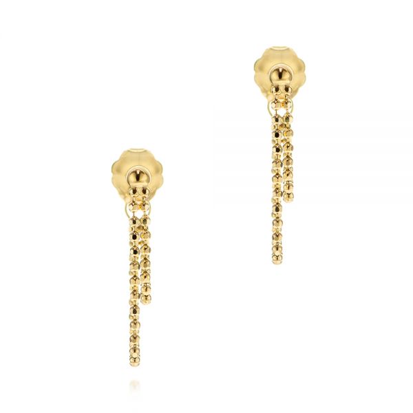 14k Yellow Gold Bead Chain Earrings - Three-Quarter View -  106144