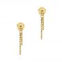 14k Yellow Gold Bead Chain Earrings - Three-Quarter View -  106144 - Thumbnail