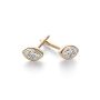 18k Rose Gold 18k Rose Gold Bezel Marquise Diamond Studs - Front View -  108502 - Thumbnail