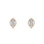 18k Rose Gold 18k Rose Gold Bezel Marquise Diamond Studs - Three-Quarter View -  108502 - Thumbnail