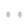  Platinum Platinum Bezel Marquise Diamond Studs - Three-Quarter View -  108502 - Thumbnail