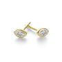 14k Yellow Gold Bezel Marquise Diamond Studs - Front View -  108502 - Thumbnail