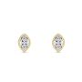 14k Yellow Gold Bezel Marquise Diamond Studs - Three-Quarter View -  108502 - Thumbnail