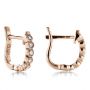 18k Rose Gold 18k Rose Gold Bezel Set Diamond Earrings - Front View -  1184 - Thumbnail