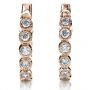 18k Rose Gold 18k Rose Gold Bezel Set Diamond Earrings - Three-Quarter View -  1184 - Thumbnail