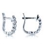 18k White Gold Bezel Set Diamond Earrings - Front View -  1184 - Thumbnail