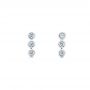 14k White Gold Bezel-set Diamond Earrings - Three-Quarter View -  104360 - Thumbnail
