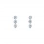 18k White Gold 18k White Gold Bezel-set Diamond Earrings - Three-Quarter View -  104360 - Thumbnail