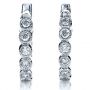 18k White Gold Bezel Set Diamond Earrings - Three-Quarter View -  1184 - Thumbnail