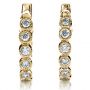 18k Yellow Gold 18k Yellow Gold Bezel Set Diamond Earrings - Three-Quarter View -  1184 - Thumbnail