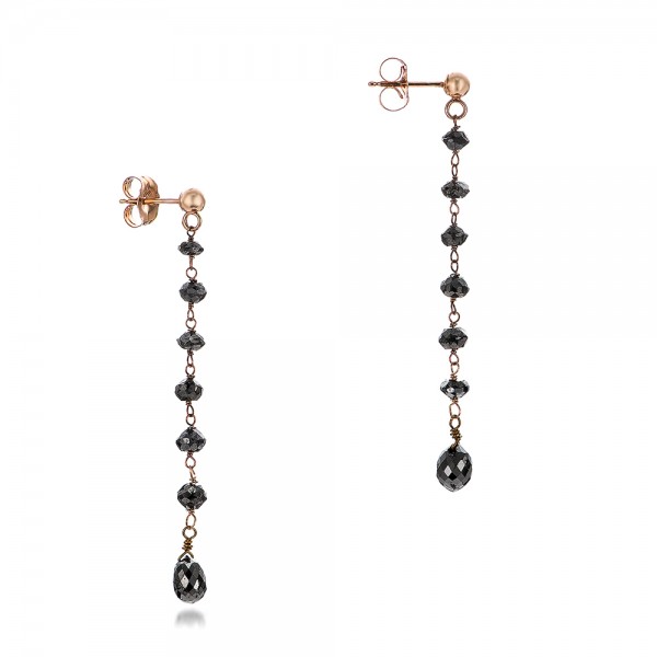 Black Diamond Dangle Earrings - front perspective