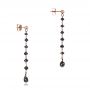 14k Rose Gold Black Diamond Dangle Earrings - Front View -  100846 - Thumbnail