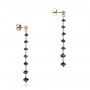 18k Rose Gold 18k Rose Gold Black Diamond Dangle Earrings - Front View -  100847 - Thumbnail