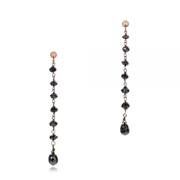 Black Diamond Dangle Earrings - Image