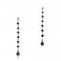 14k Rose Gold Black Diamond Dangle Earrings - Three-Quarter View -  100846 - Thumbnail