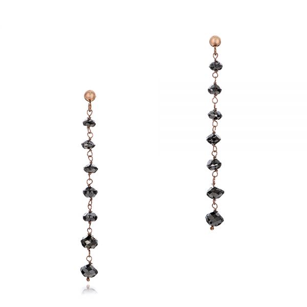 Black Diamond Dangle Earrings - Image