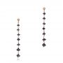 14k Rose Gold Black Diamond Dangle Earrings - Three-Quarter View -  100847 - Thumbnail