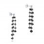 14k White Gold Black Diamond Dangle Earrings - Front View -  100845 - Thumbnail