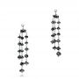 14k White Gold Black Diamond Dangle Earrings - Three-Quarter View -  100845 - Thumbnail