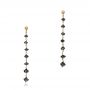 18k Yellow Gold 18k Yellow Gold Black Diamond Dangle Earrings - Three-Quarter View -  100847 - Thumbnail