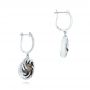 14k White Gold 14k White Gold Black Mother Of Pearl And Diamond Luna Fire Earrings - Front View -  102496 - Thumbnail