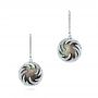 14k White Gold Black Mother Of Pearl And Diamond Luna Fire Earrings