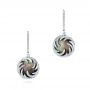 18k White Gold 18k White Gold Black Mother Of Pearl And Diamond Luna Fire Earrings - Three-Quarter View -  102496 - Thumbnail