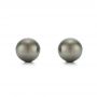 14k White Gold Black Tahitian Pearl Earring Studs - Three-Quarter View -  105382 - Thumbnail