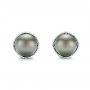  Platinum Platinum Black Tahitian Pearl And Diamond Earring Studs - Three-Quarter View -  103608 - Thumbnail