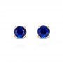14k Rose Gold 14k Rose Gold Blue Sapphire Stud Earrings - Three-Quarter View -  100957 - Thumbnail