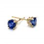 18k Yellow Gold 18k Yellow Gold Blue Sapphire Stud Earrings - Front View -  100955 - Thumbnail