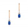 18k Rose Gold 18k Rose Gold Blue Sapphire And Diamond Earrings - Three-Quarter View -  106062 - Thumbnail