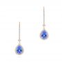 14k Rose Gold 14k Rose Gold Blue Sapphire And Diamond Earrings - Three-Quarter View -  106648 - Thumbnail