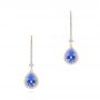 18k Rose Gold 18k Rose Gold Blue Sapphire And Diamond Earrings - Three-Quarter View -  106648 - Thumbnail