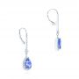  Platinum Platinum Blue Sapphire And Diamond Earrings - Front View -  106648 - Thumbnail