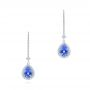  Platinum Platinum Blue Sapphire And Diamond Earrings - Three-Quarter View -  106648 - Thumbnail